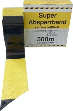 10022288 EDE AFZETBAND GEEL/ZWART, 1 ROL A 500 METER